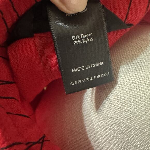 Ali Miles Sz 2X Red Wearable Art to Wear Artsy Blouse Shirt Top Pearl Buttons - Picture 7 of 9